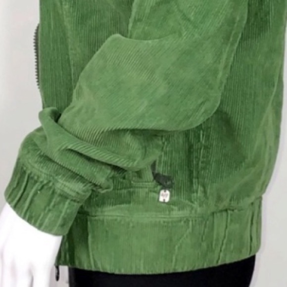 4 Funky Flavours Green 100% Cotton Corduroy ZIP Up Jacket with Side Pockets SzS - Picture 10 of 16